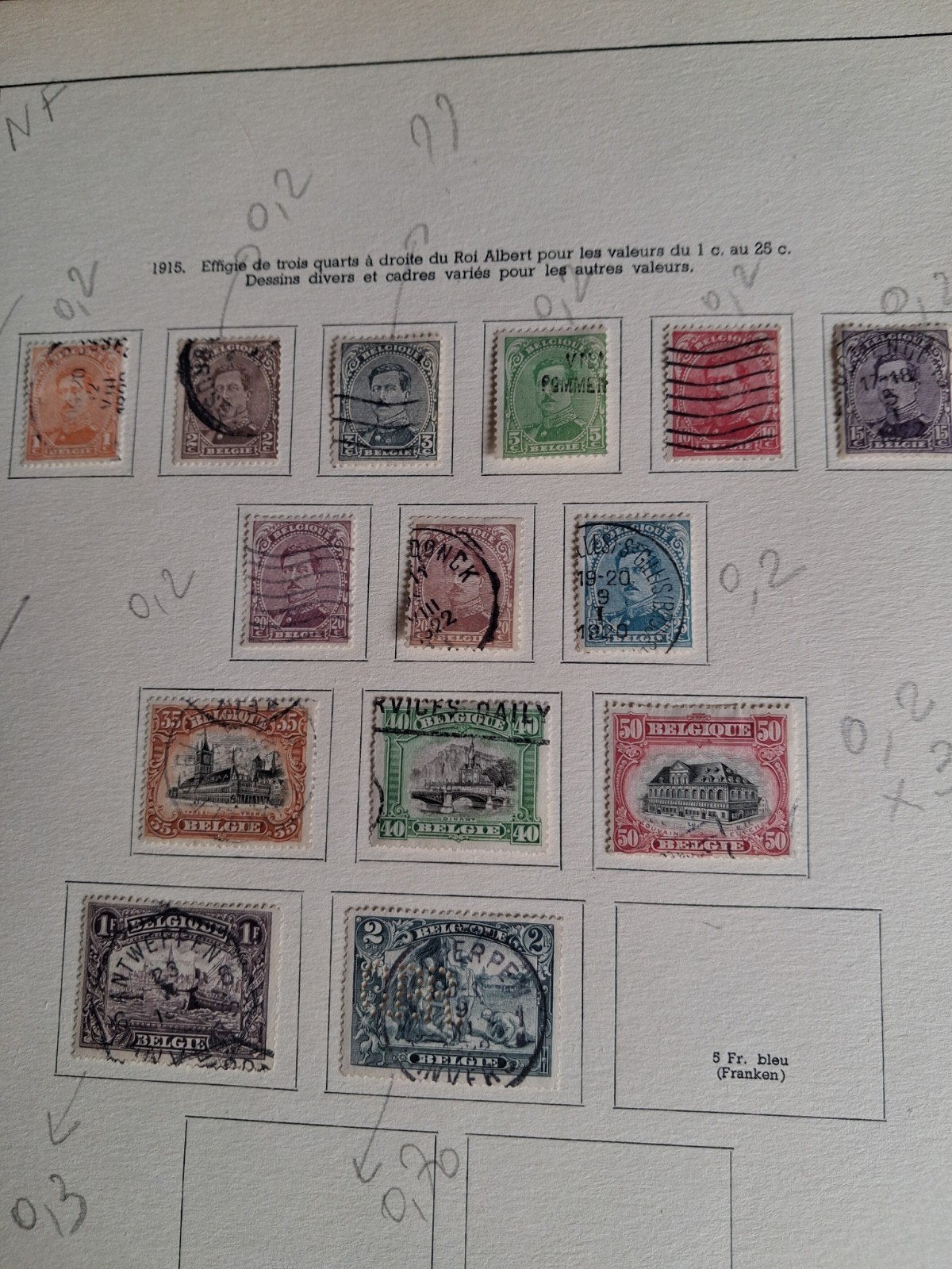 1915 timbres belges  COB135 A 146, Enlèvement ou Envoi