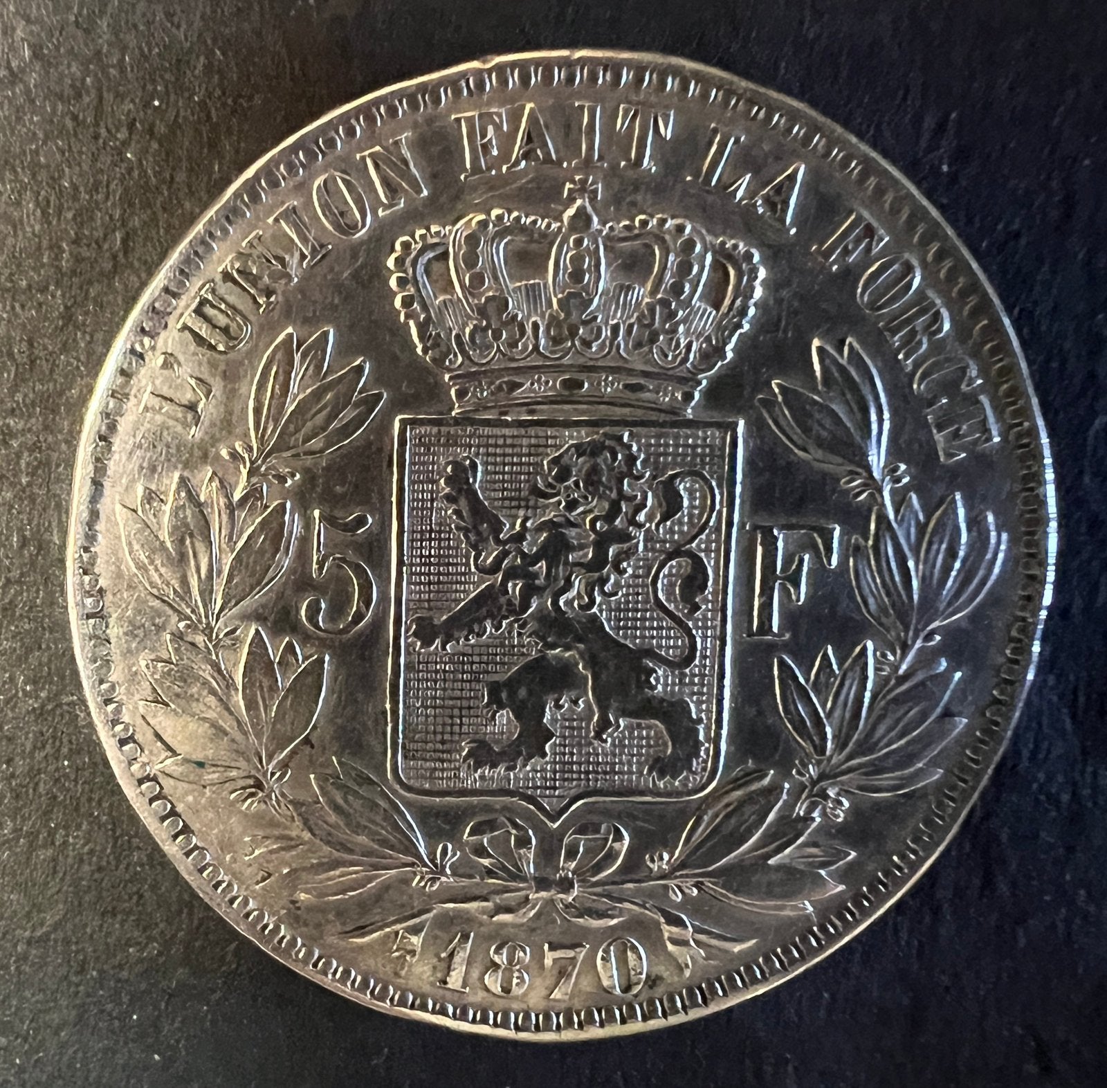 Belgie - Leopold II zilveren munten 5 frank 1869 - 1870, Enlèvement ou Envoi, Série