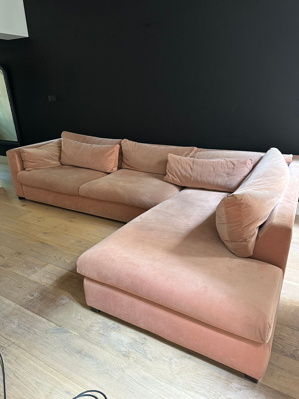 Fijne velourse bank voor het hele geizn, Huis en Inrichting, Zetels | Zetels, Ophalen, Soft lounge, Gebruikt, Hoekbank