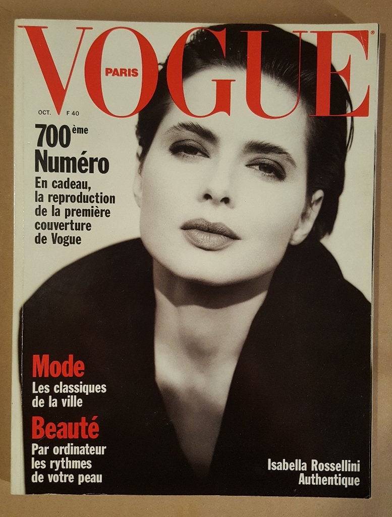 Vogue Paris 700 (Oct 1989) - Isabella Rossellini + Art Déco, Enlèvement ou Envoi, Comme neuf, Glossy