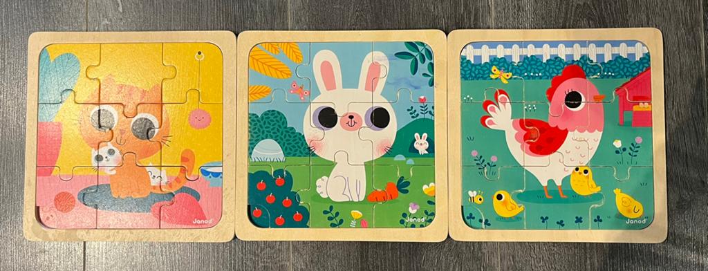 Houten puzzels, Kinderen en Baby's, Speelgoed | Kinderpuzzels, Ophalen, Minder dan 10 stukjes, Gebruikt, Van hout