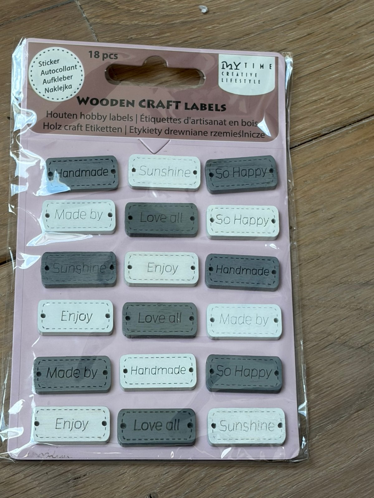 Houten hobby labels - 18 stuks, Enlèvement ou Envoi, Neuf, Application