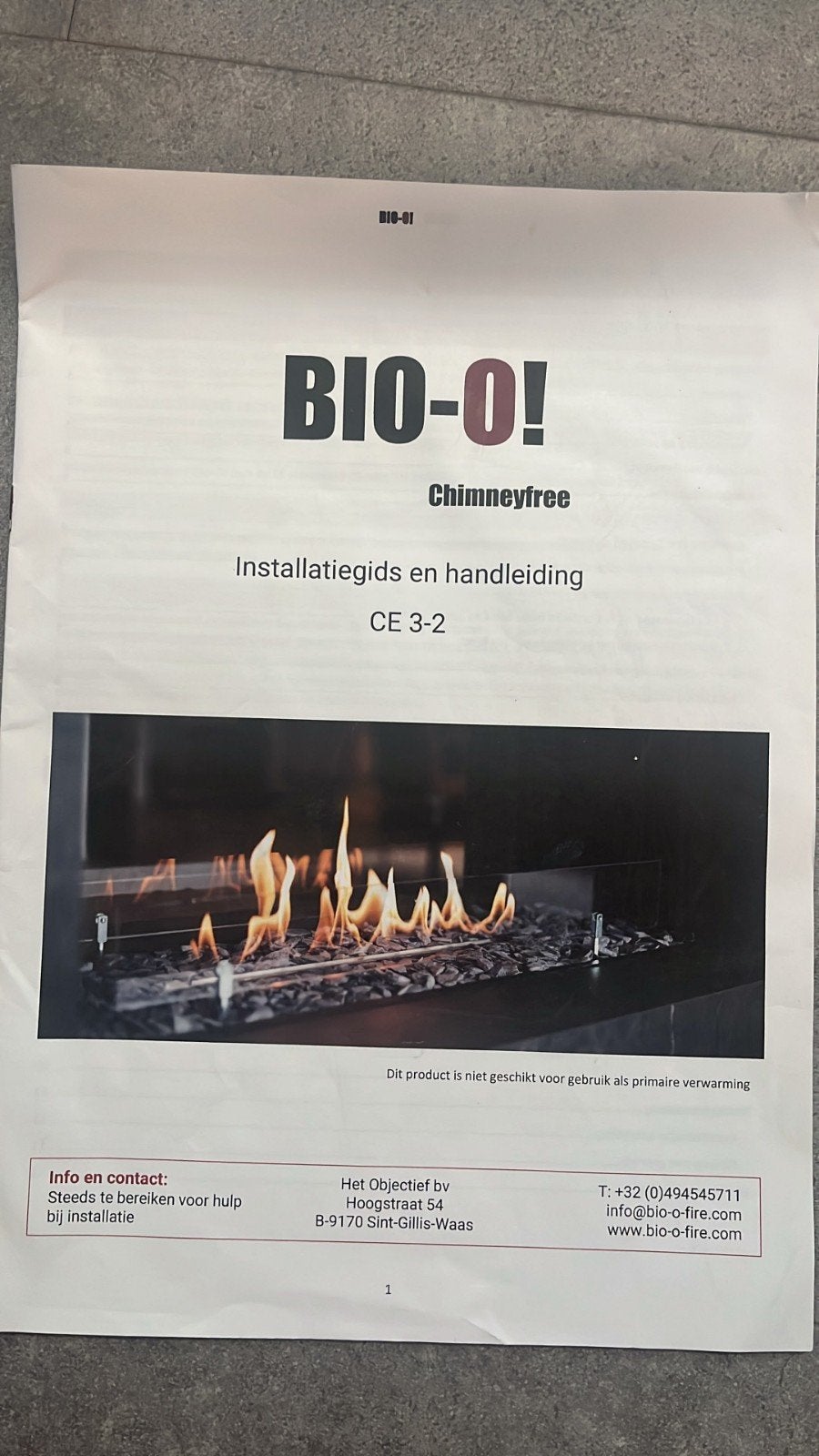 FURO BIO-O 70 120 ethanol haard, Ophalen