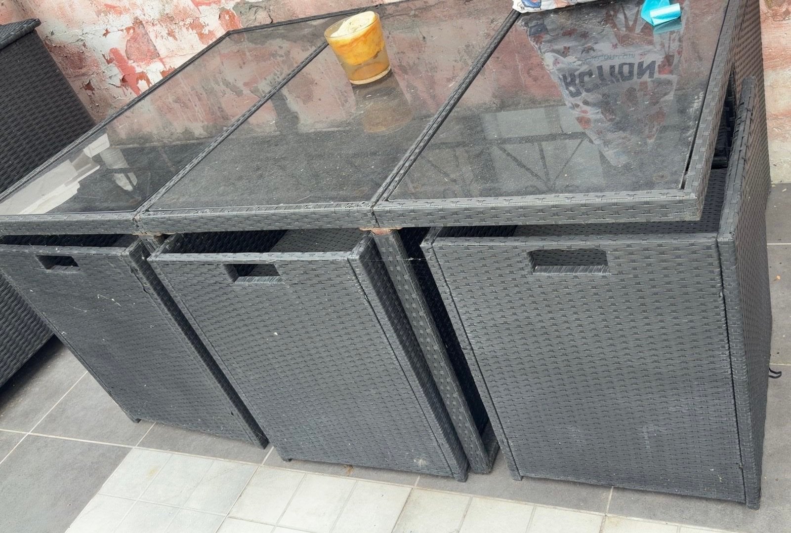 Tuintafel met 6 opvouwbare stoelen – Doe een bod, Enlèvement, Comme neuf