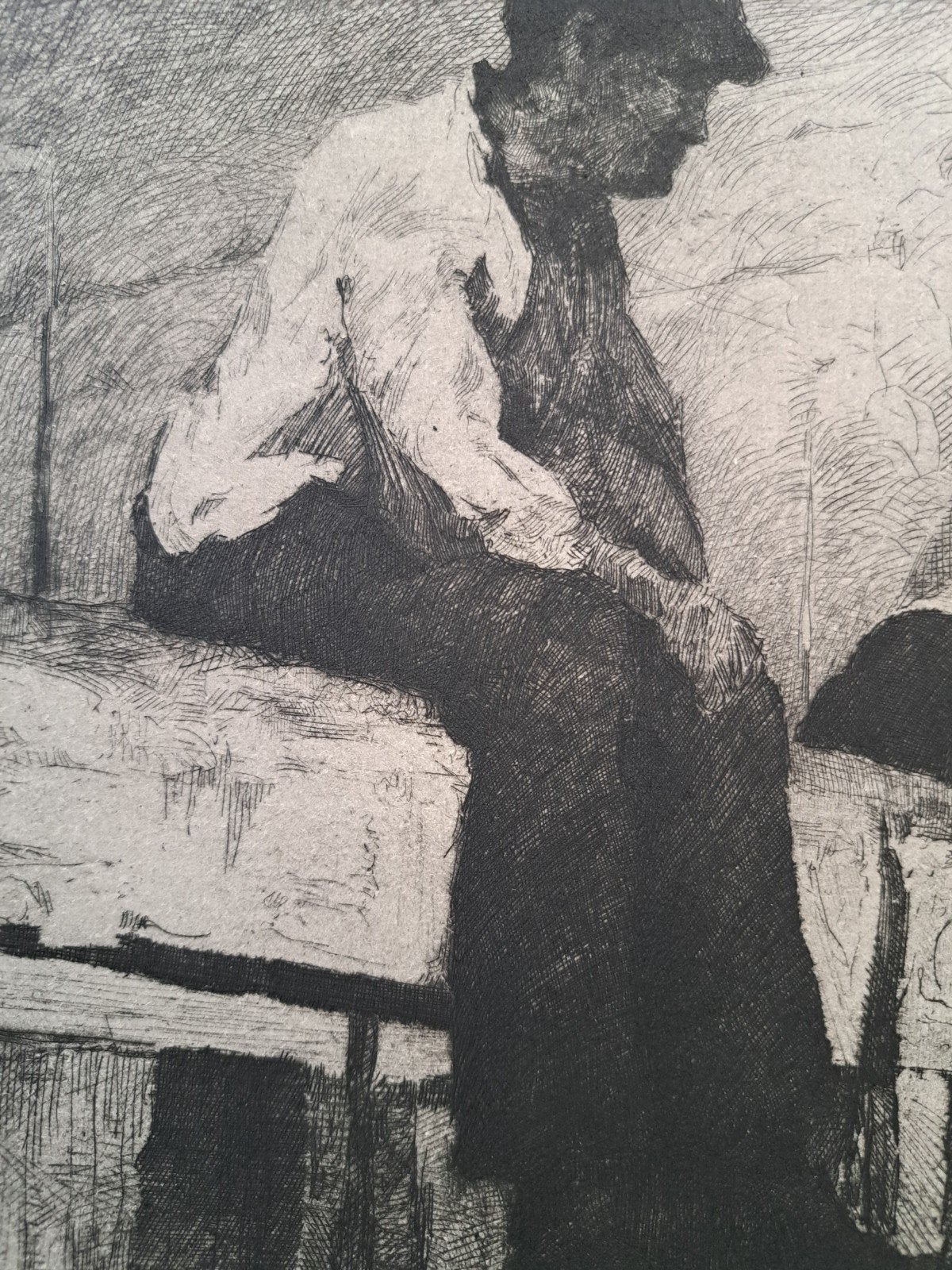 PEISER Kurt "Flaneurs" ets (épr. d´art.), Ophalen of Verzenden, Ets, Ingelijst