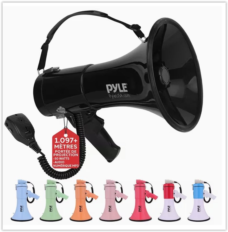 Serenelife Pyle 50W-megafoon - draagbare luidspreke, Ophalen of Verzenden, Nieuw