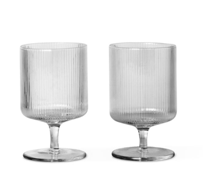 Ferm living ripple wine glasses, Ophalen of Verzenden, Nieuw, Glas, Glas of Glazen