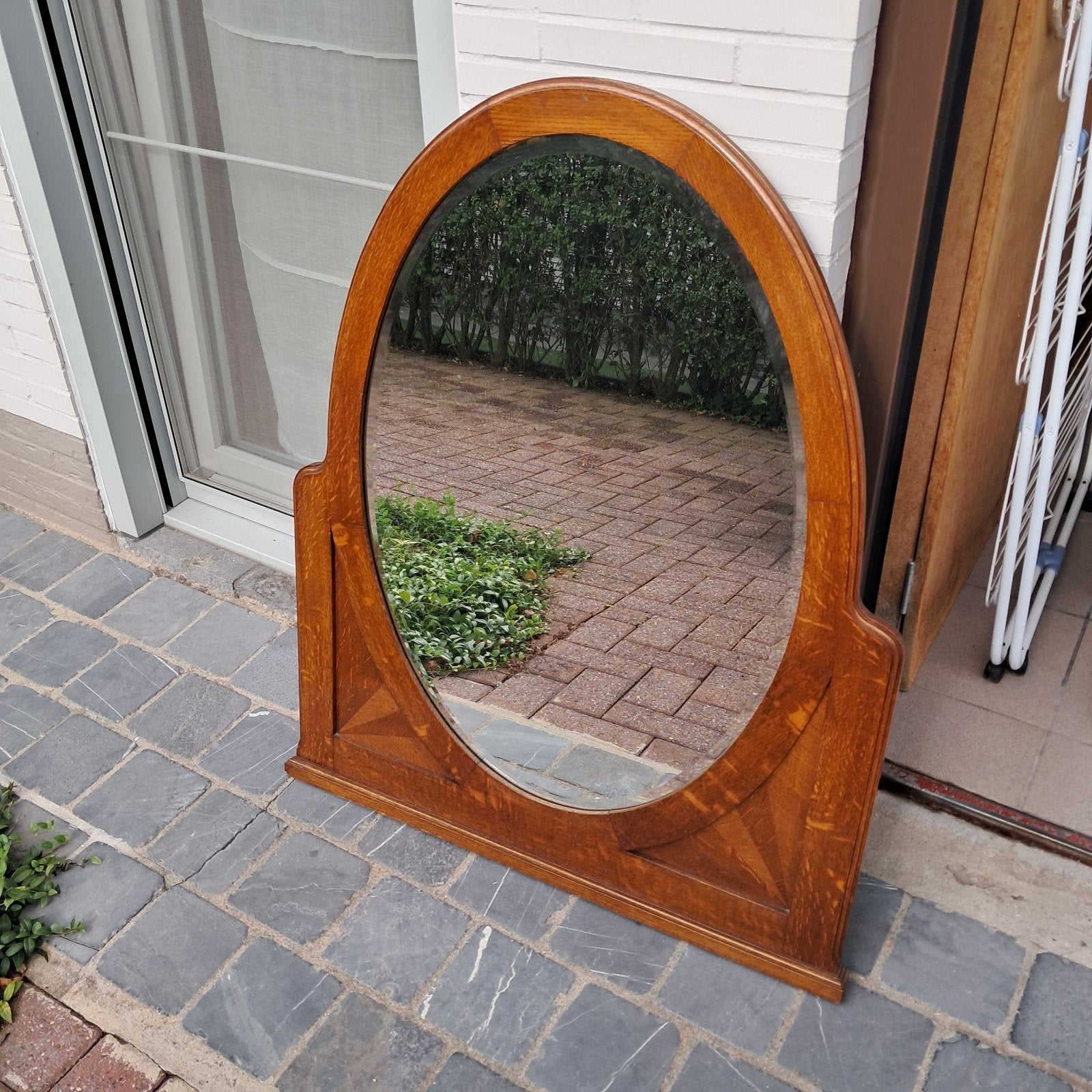 vieux miroir, Antiquités & Art, Enlèvement, Ovale, 50 à 100 cm, 100 à 150 cm