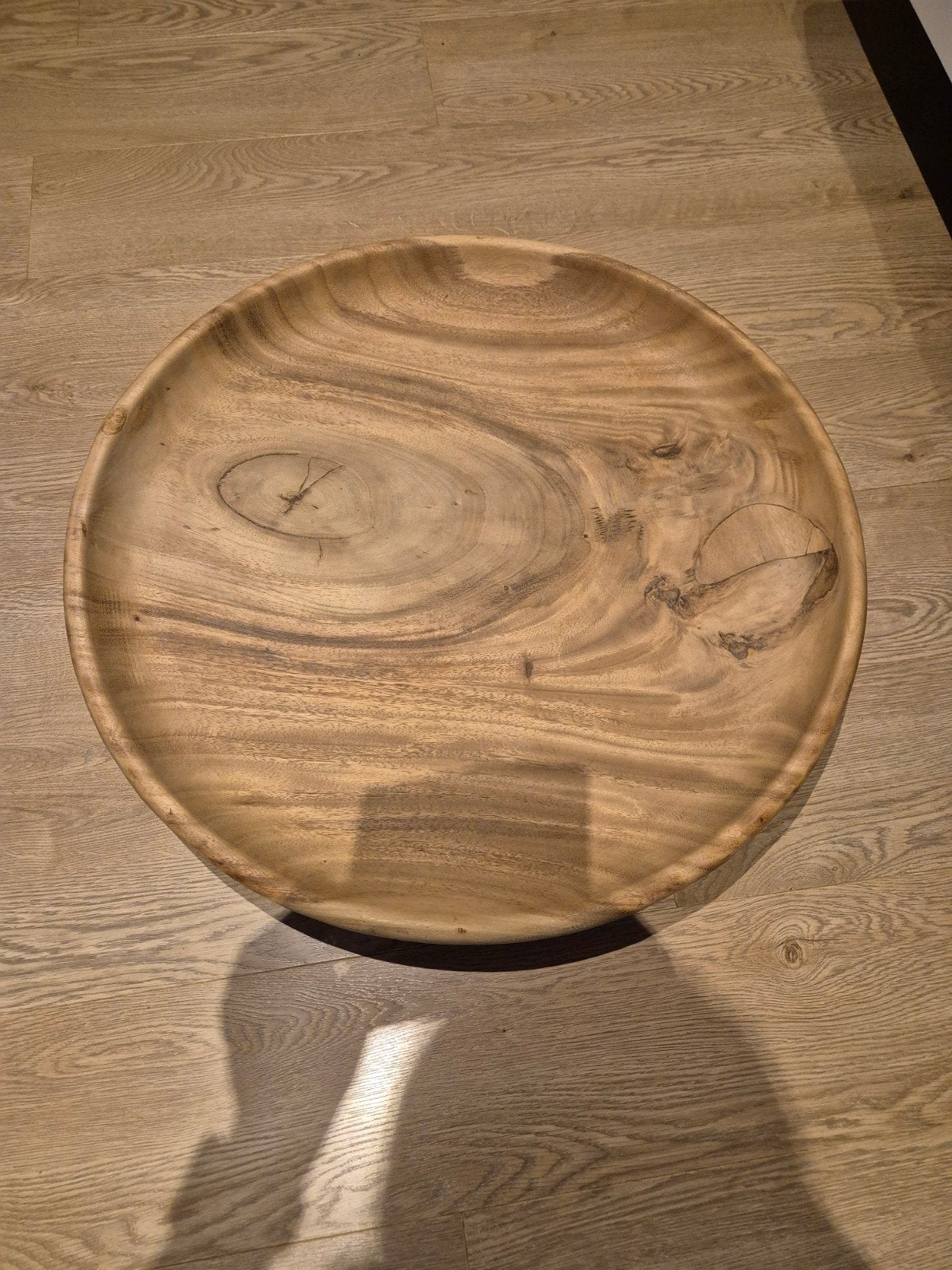 mooie houten schaal 70cm diameter, Ophalen, Zo goed als nieuw, Bruin, Hout