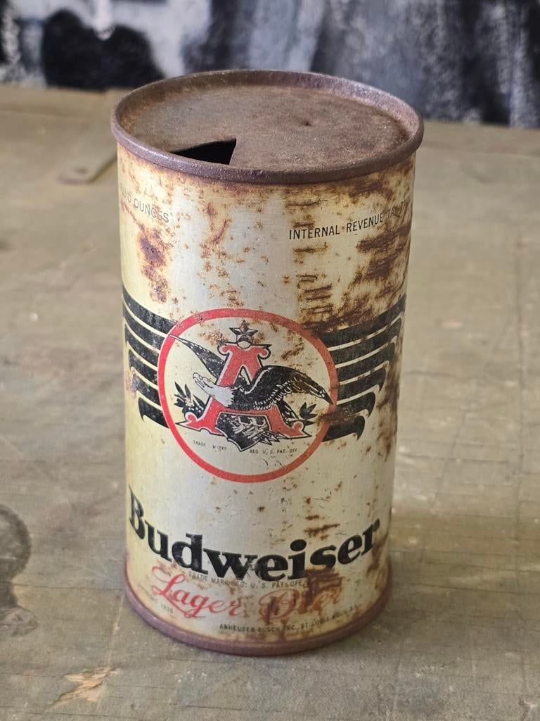 WWII US Budweiser beer tin, Verzamelen, Ophalen of Verzenden