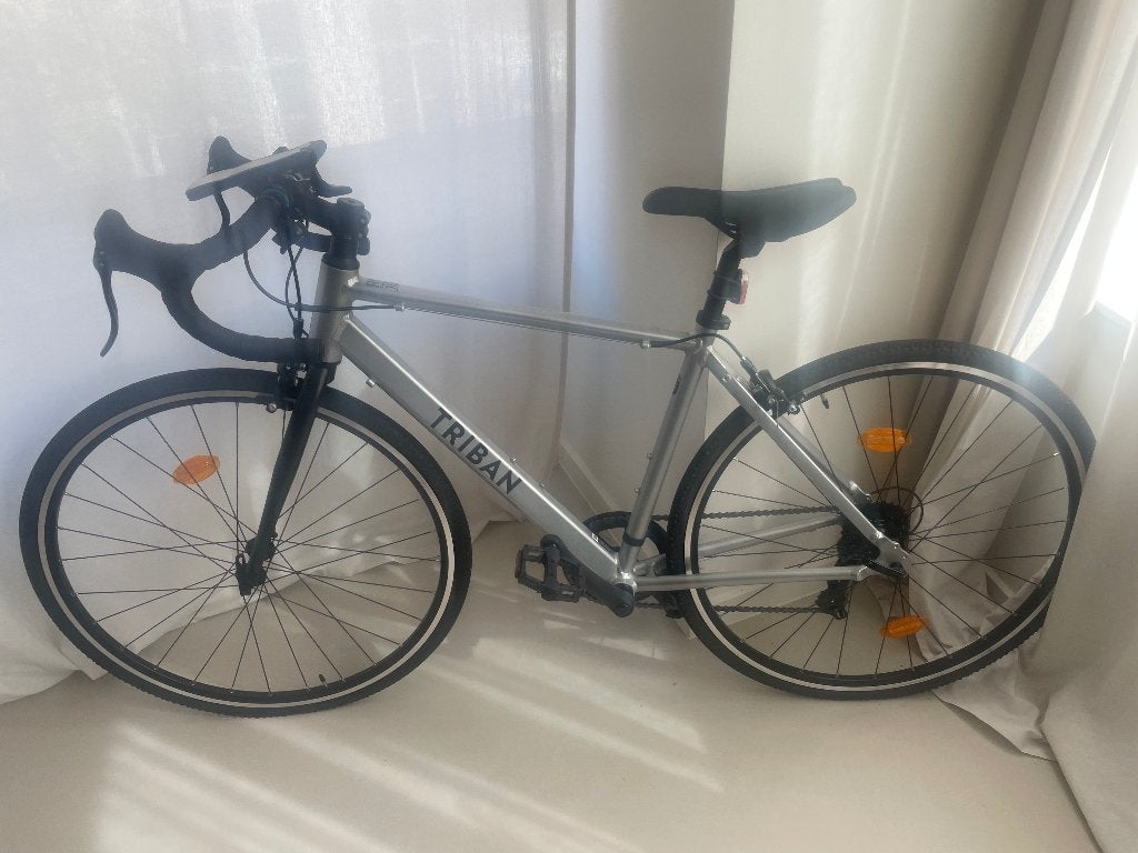 Triban RC100 fiets Grijs, Fietsen en Brommers, Velgrem, Aluminium, Zo goed als nieuw, Ophalen