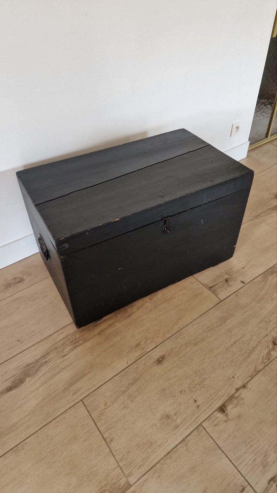 Grote, houten zwarte kist, Huis en Inrichting, Ophalen, 50 – 75, Gebruikt, Minder dan 50 cm