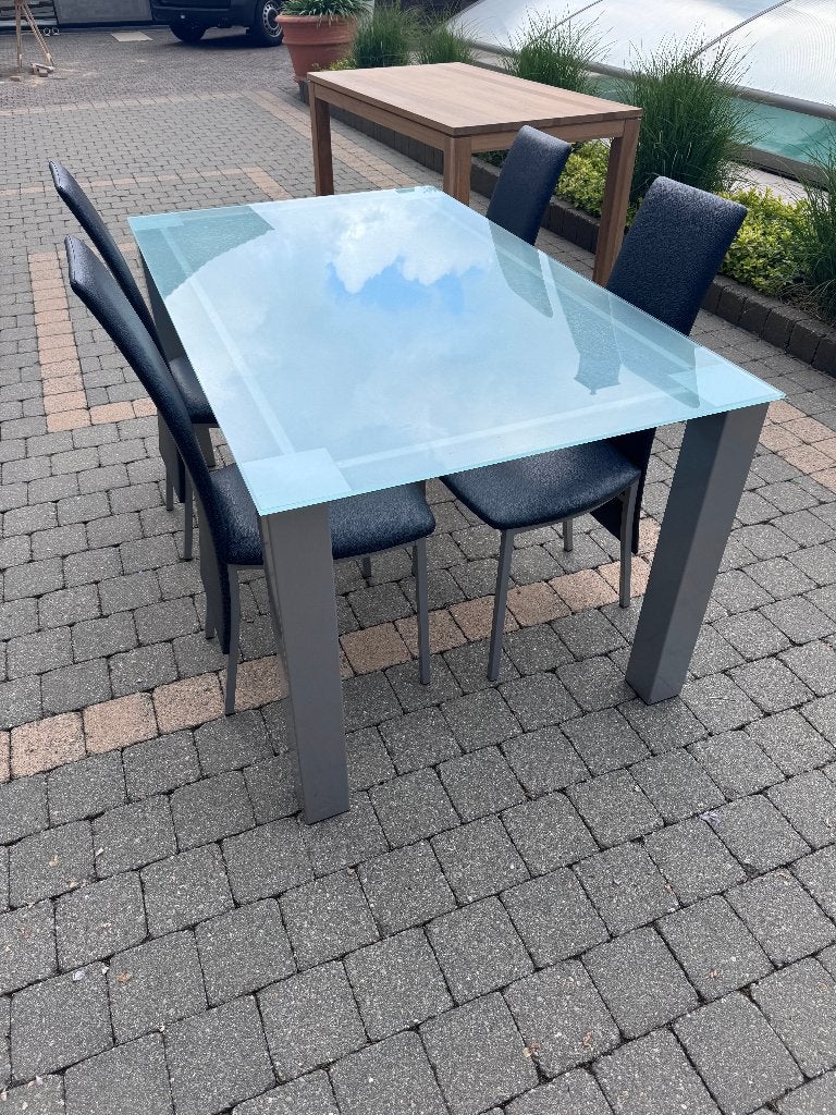 Tafel & stoelen, Ophalen, Gebruikt, 50 tot 100 cm, Glas