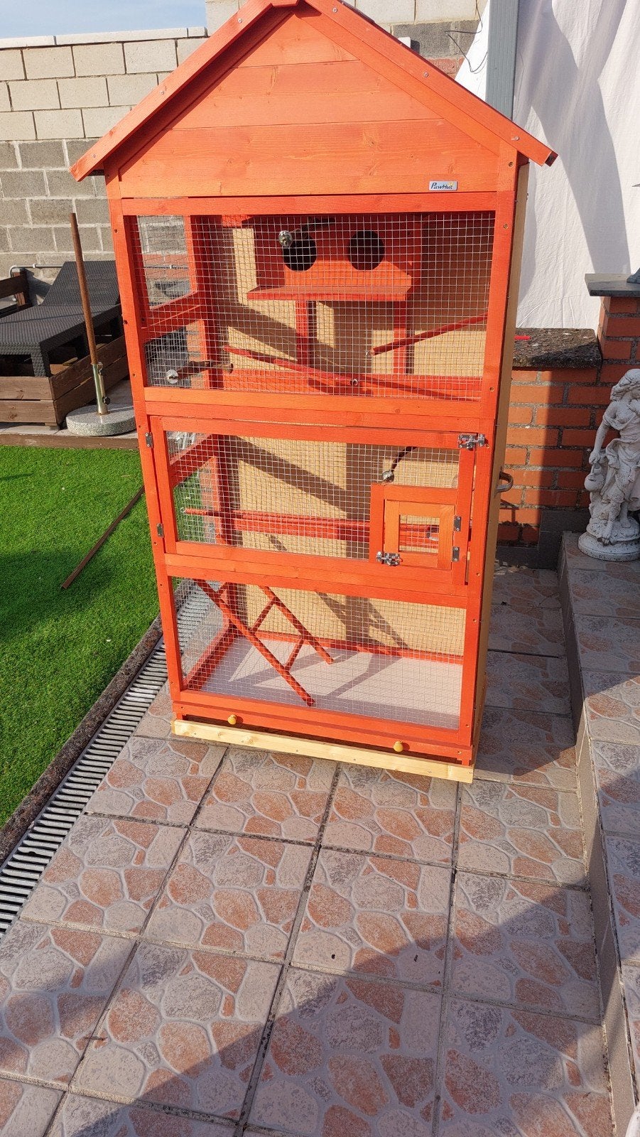 cage à oiseaux orange 45x80x170, Enlèvement, Neuf, Bois