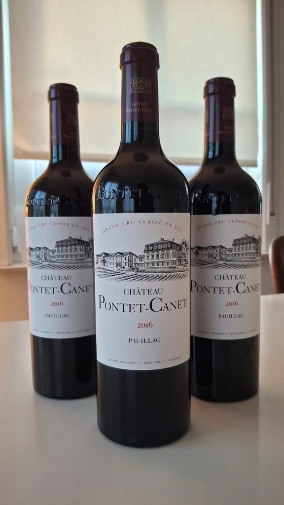 Château Pontet-Canet 2016 - 3 flessen - perfecte staat, Ophalen