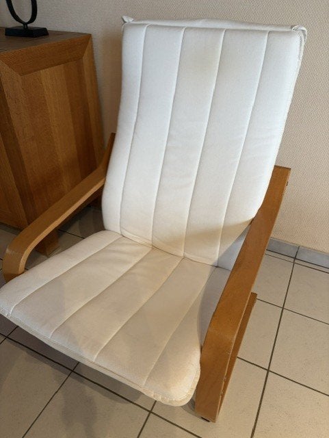 IKEA POANG fauteuil + voetenbank, 75 à 100 cm, Bois, Enlèvement, Utilisé
