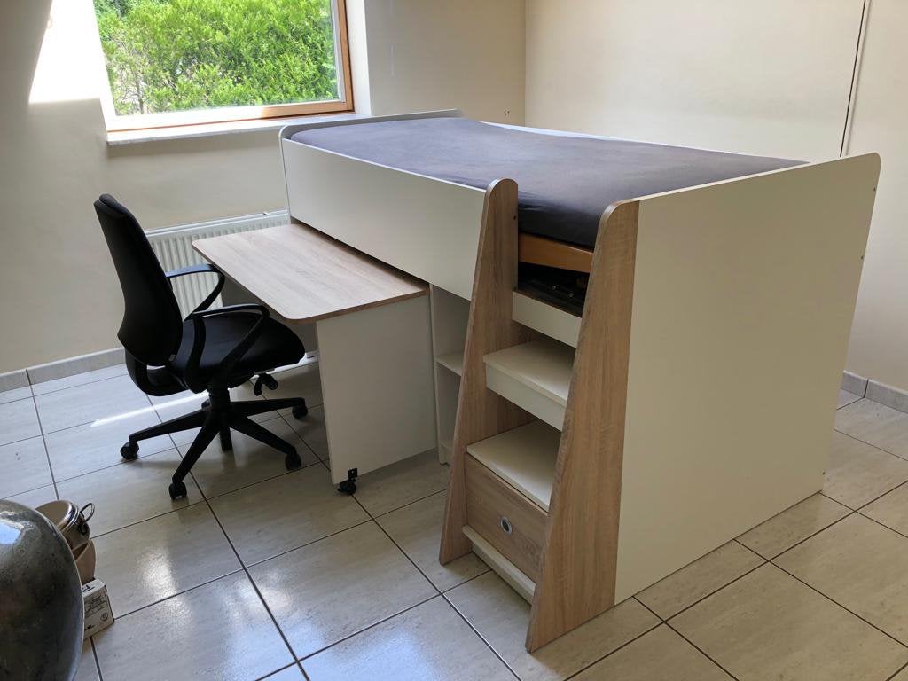 Demi-lit superposé avec bureau, 90 cm, Lit mi-hauteur mezzanine, Une personne, Enlèvement