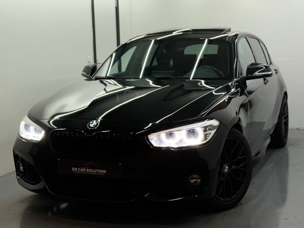 Bmw F20 118i M-Pakket open dak leder shadow line, Auto's, BMW, USB, Zwart, Leder, Bedrijf