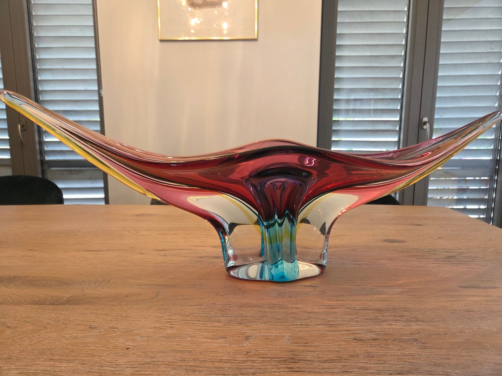 Grote murano pronkstuk veelkleurig, Antiek en Kunst, 26 cm, Vaas, Massief, Ophalen