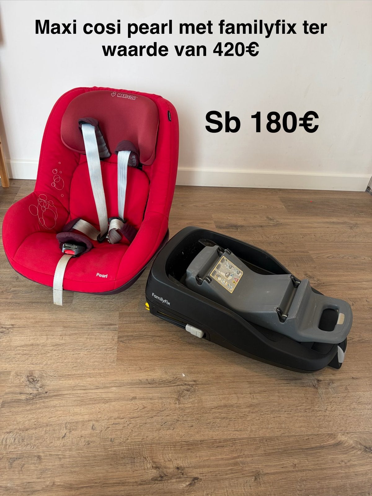 Autostoel maxi cosi pearl met family fix maxi cosi, Kinderen en Baby's, Ophalen, Slaapstand, Zo goed als nieuw, Isofix