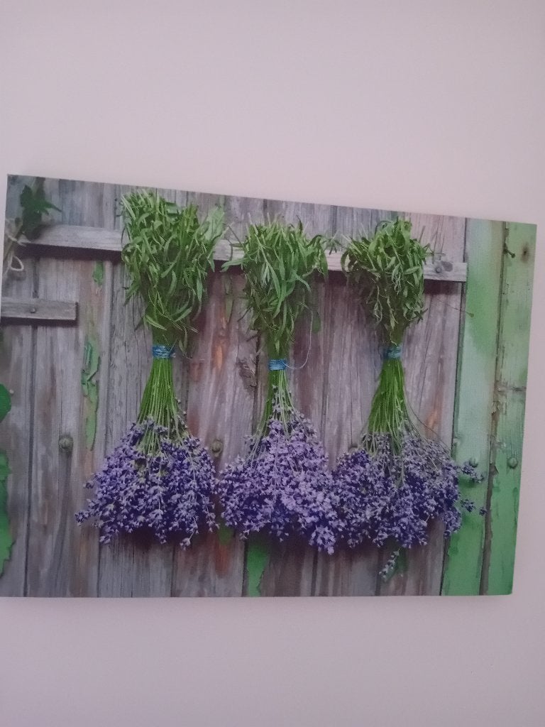 Tableau/peinture bouquet de lavandes, Antiquités & Art, Enlèvement, Autres styles, Fleurs, Toile