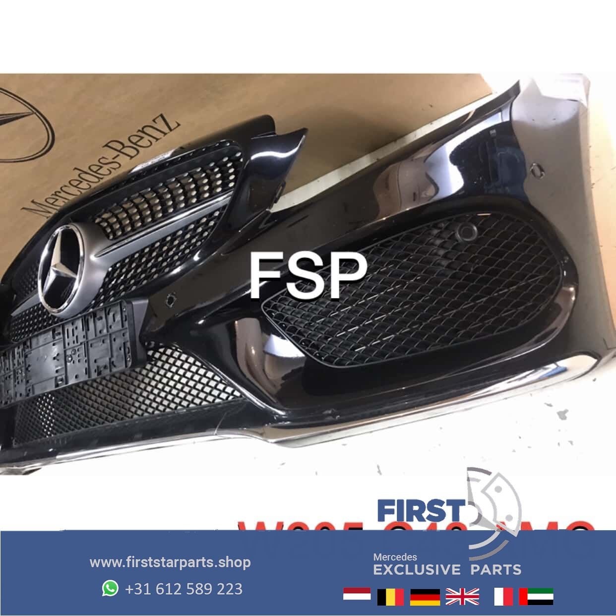 W205 C205 Mercedes C Klasse AMG VOORBUMPER + DIAMANT GRIL OR, Gebruikt, -, Voor, Ophalen of Verzenden