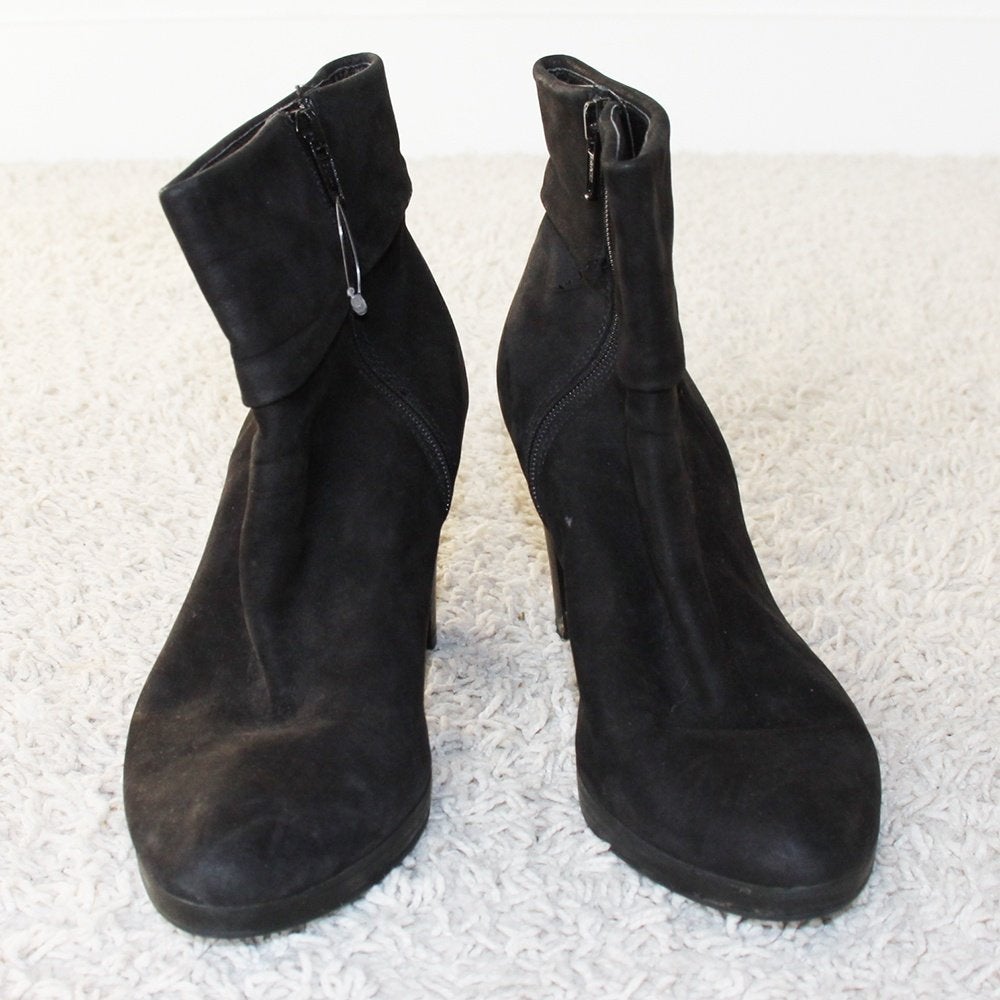 Belles bottes vintage en daim (taille 37) €20, -, ANDERE, Comme neuf, Boots et Botinnes, Noir