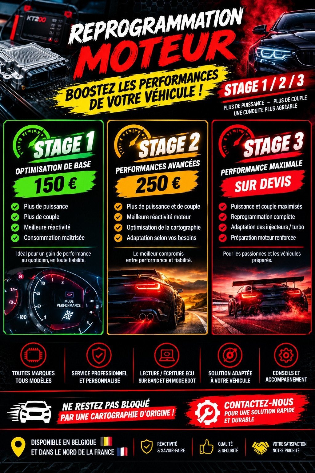 REPROGRAMMATION MOTEUR – STAGE 1, STAGE 2 & STAGE 3 ! ?, Enlèvement
