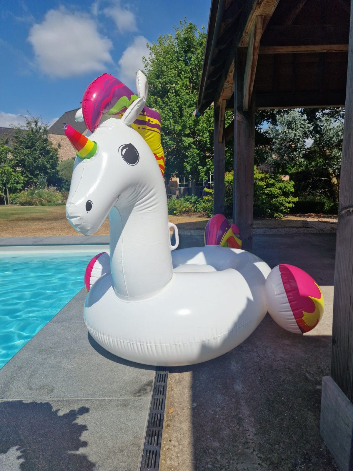 Opblaasbare unicorn, Tuin en Terras, Ophalen, Gebruikt