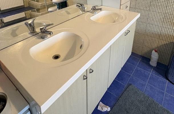 dubbele lavabo, Huis en Inrichting, Ophalen, Gebruikt, 100 tot 150 cm, Minder dan 100 cm