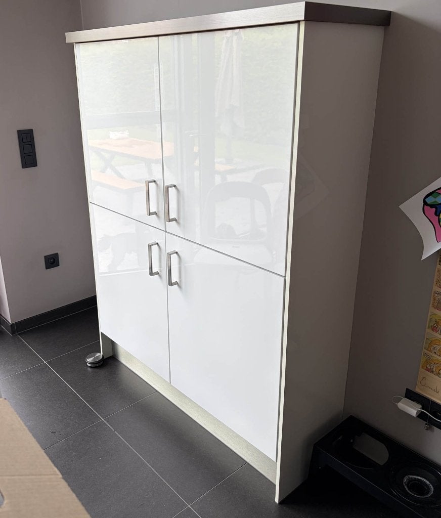 Keukenkast, Ophalen, Gebruikt, 100 tot 150 cm, Wit