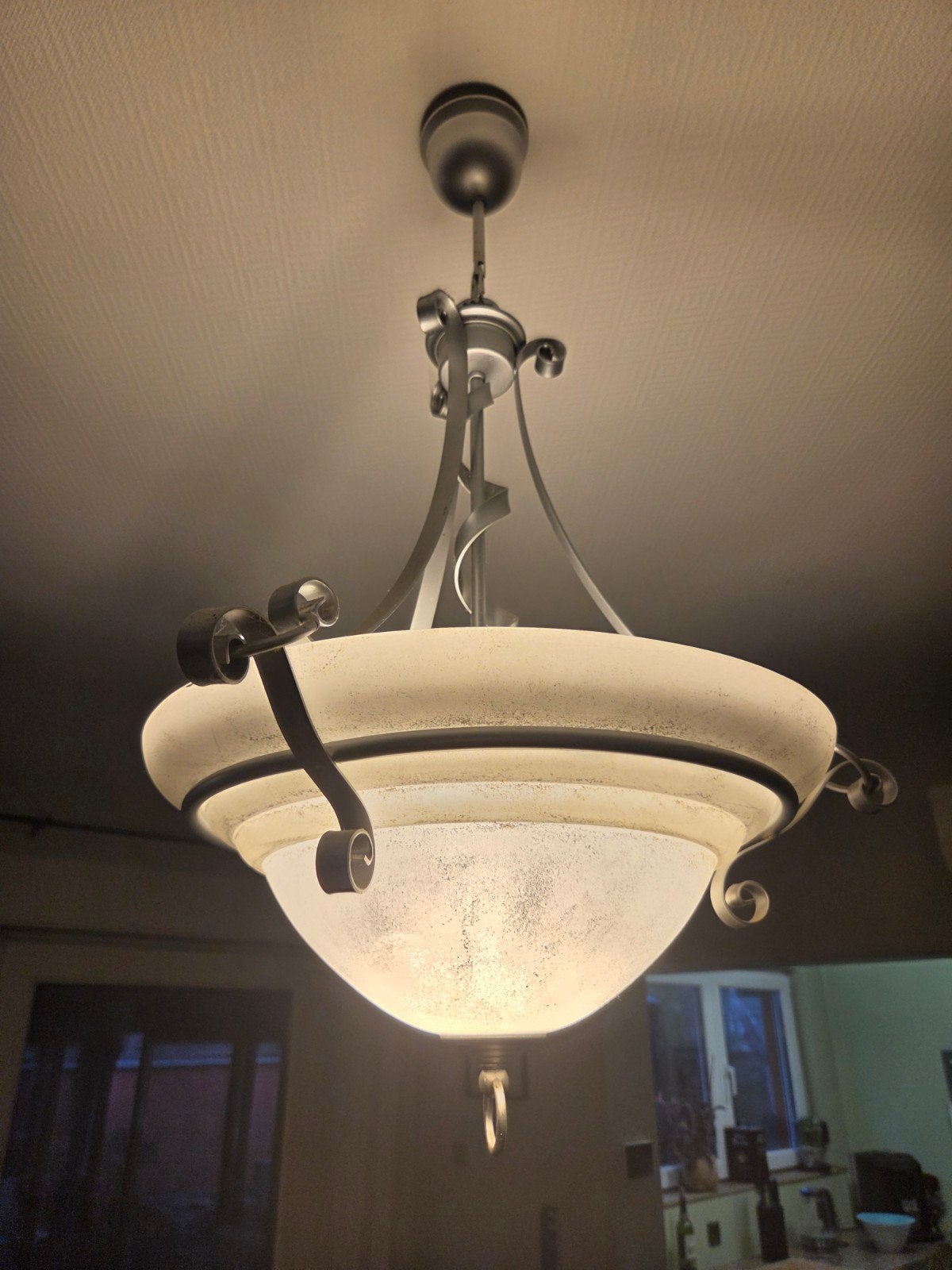 Lustre, Maison & Meubles, Enlèvement, Utilisé, Verre, E27 (grand)