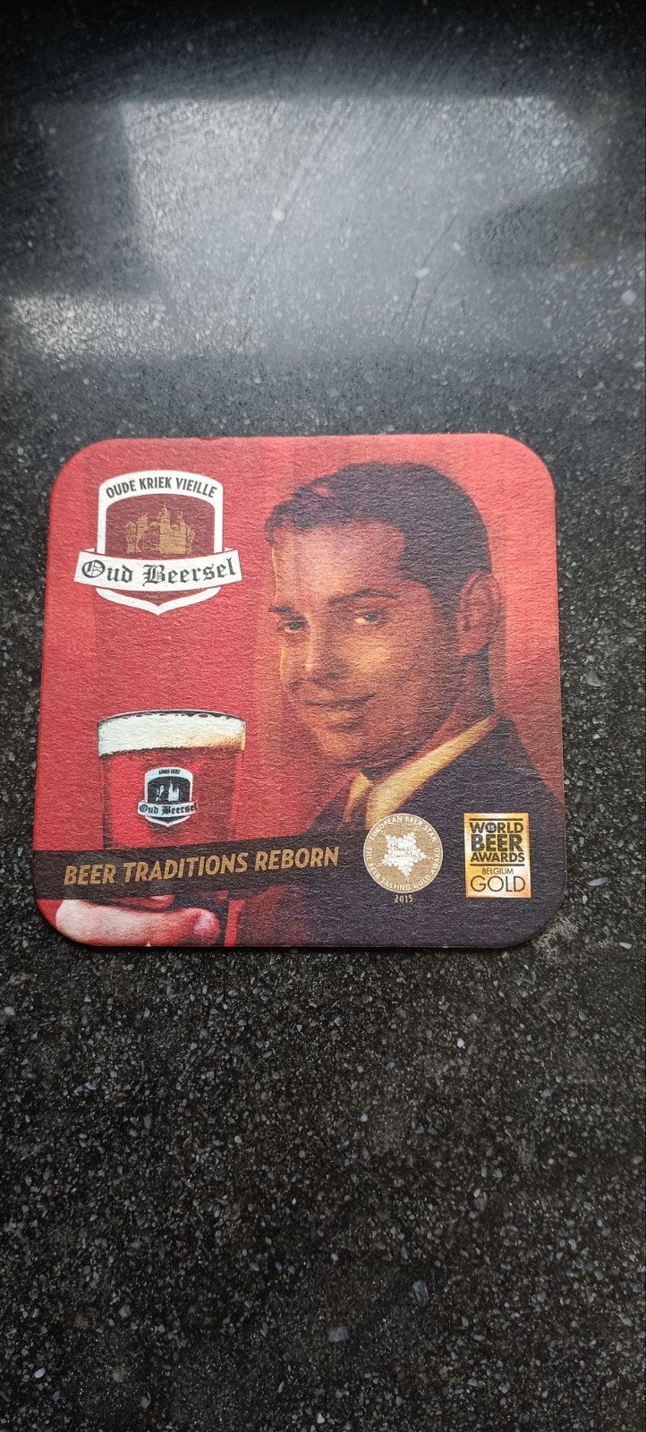 Bierviltje oud Beersel oude kriek, Verzamelen, Biermerken, Ophalen of Verzenden