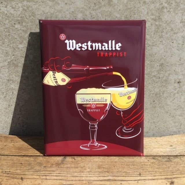 Metalen bordje WESTMALLE TRAPPIST bier, Ophalen of Verzenden, Zo goed als nieuw, Reclamebord, Plaat of Schild
