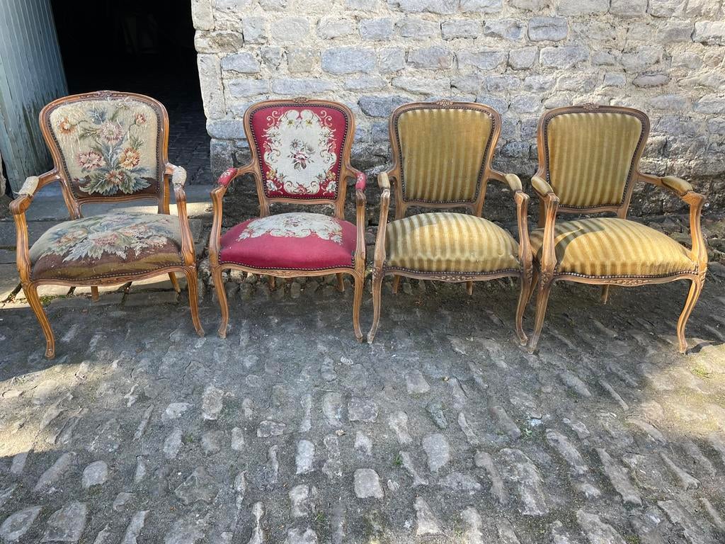 Lot antieke zetels en stoelen, Antiek en Kunst, Ophalen
