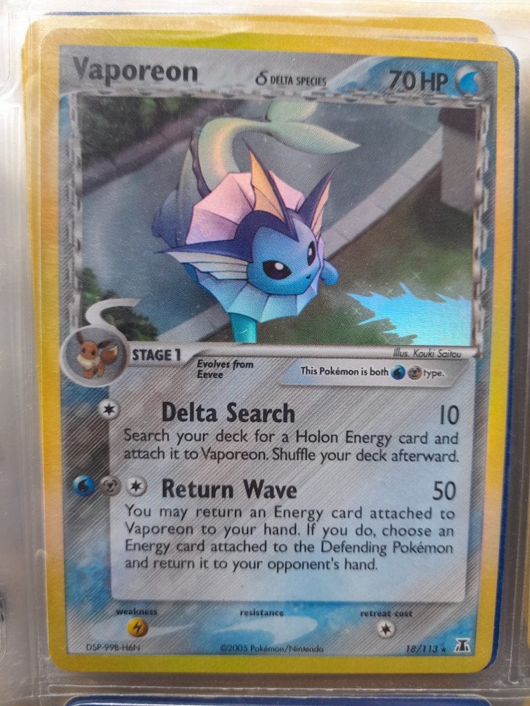 Vaporeon δ	18/113	EX Delta Species, Rare Holo, Collections, Collections Autre, Enlèvement ou Envoi, Comme neuf