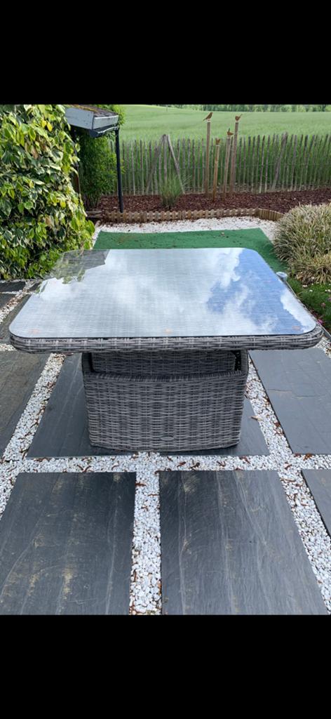 Table de jardin carrée hespéride Moorea 110 cm, Enlèvement, Utilisé