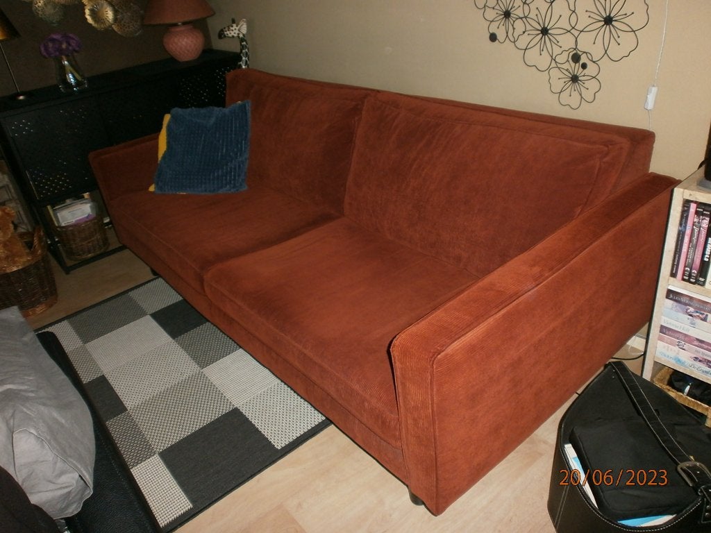 3 zitbank zetel roest le 2o6 x98 br h70, Enlèvement, Tissus