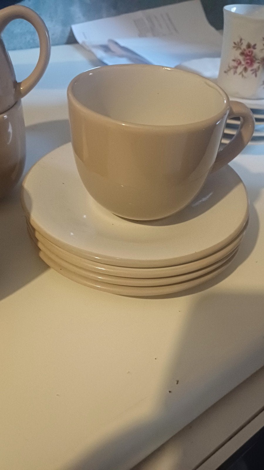 Toffe leuke set koffiemokken en borden, Ophalen of Verzenden