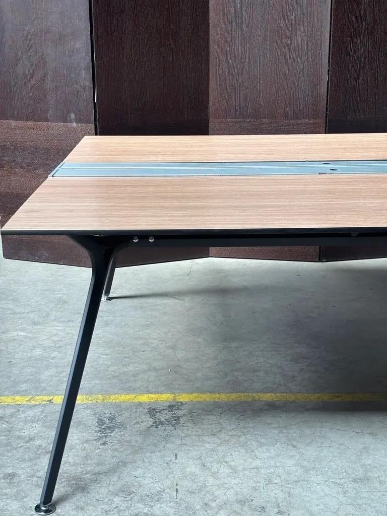 Bureau 180 cm bois finition noyer design contemporain, Autres styles, 180 cm, Bureau duo, Comme neuf