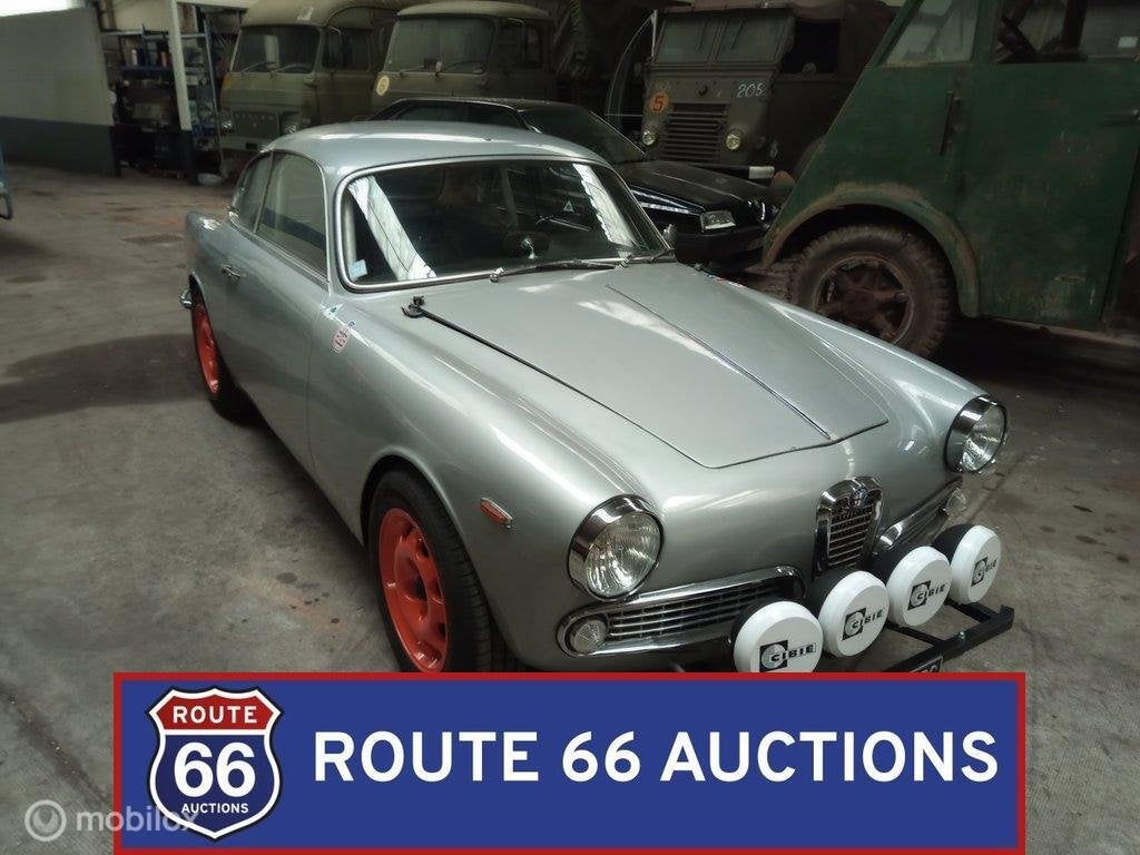 Alfa Romeo Giulia Sprint | 1963 | Route 66 Auctions, Zwart, Bedrijf, Handgeschakeld, Overige carrosserie