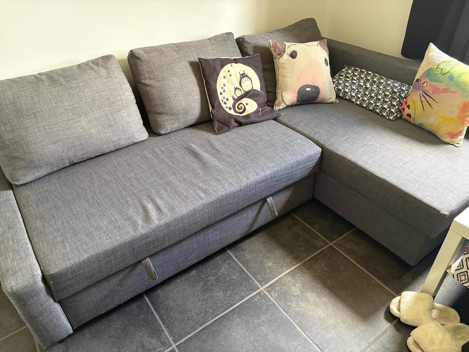 FRIHETEN Canapé convertible angle+rangement, Maison & Meubles, Chambre à coucher | Canapés-lits, Utilisé, Deux personnes, Gris
