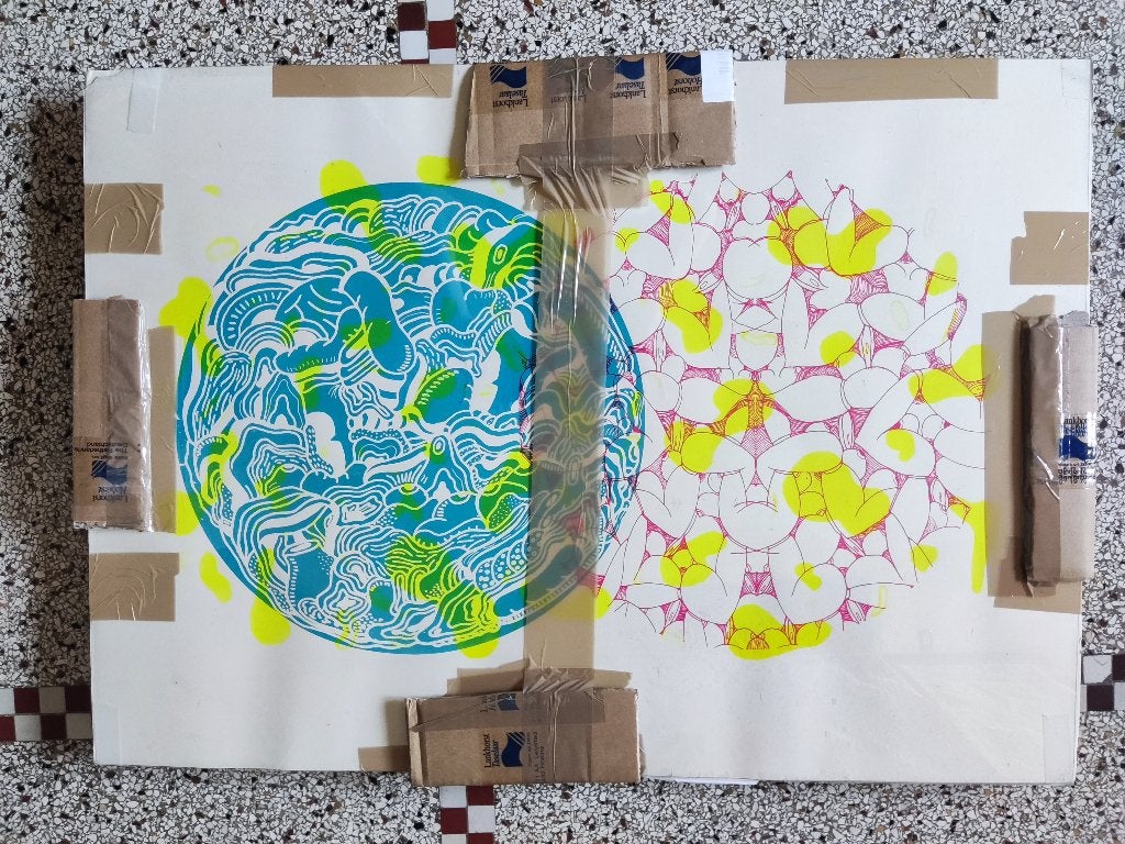 Sérigraphie, Sérigraphie, Autres sujets, Original, Enlèvement