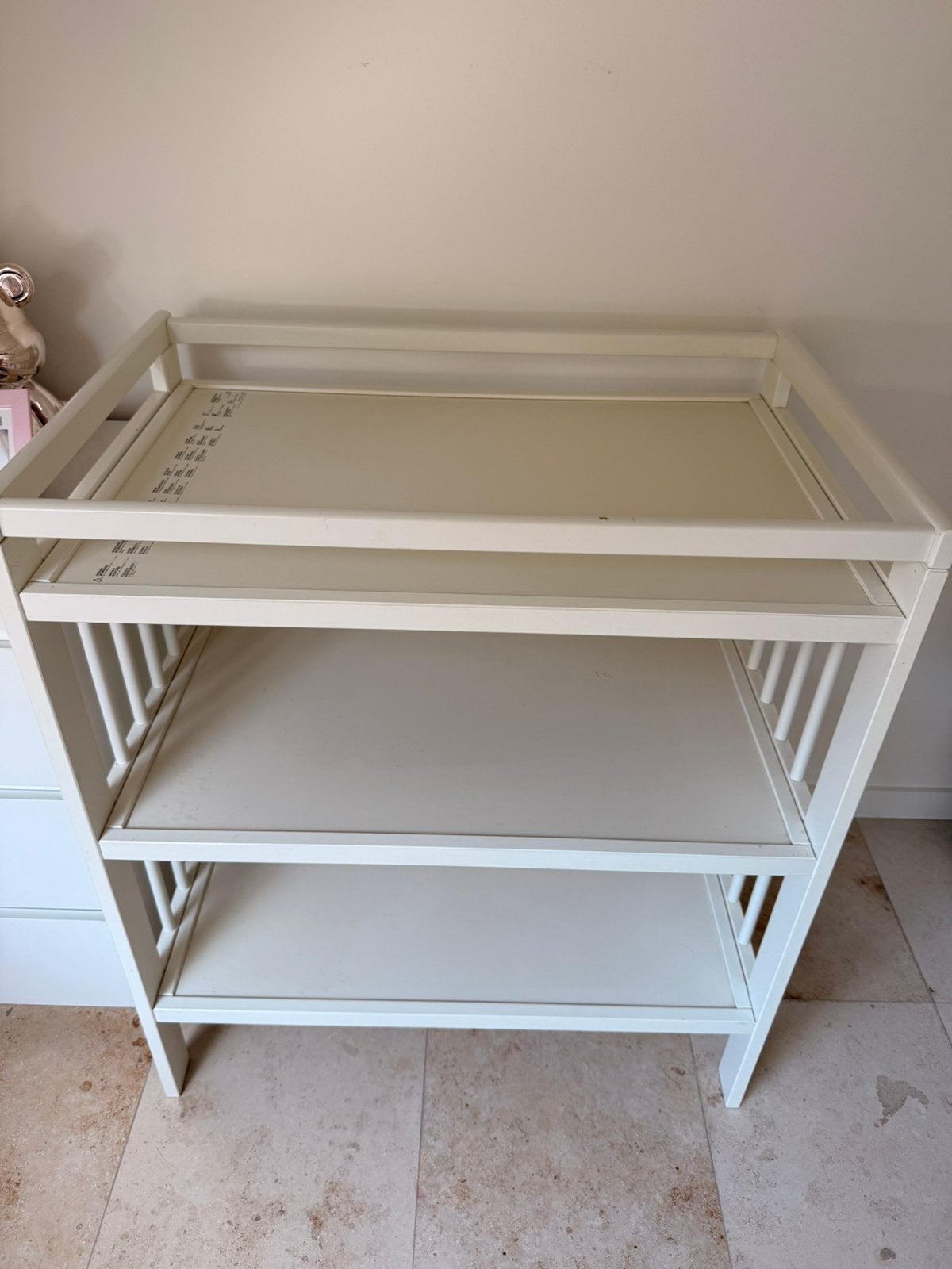 Ikea verzorgingstafel - wit, 90 à 105 cm, Espace pour les pieds, Enlèvement, Utilisé