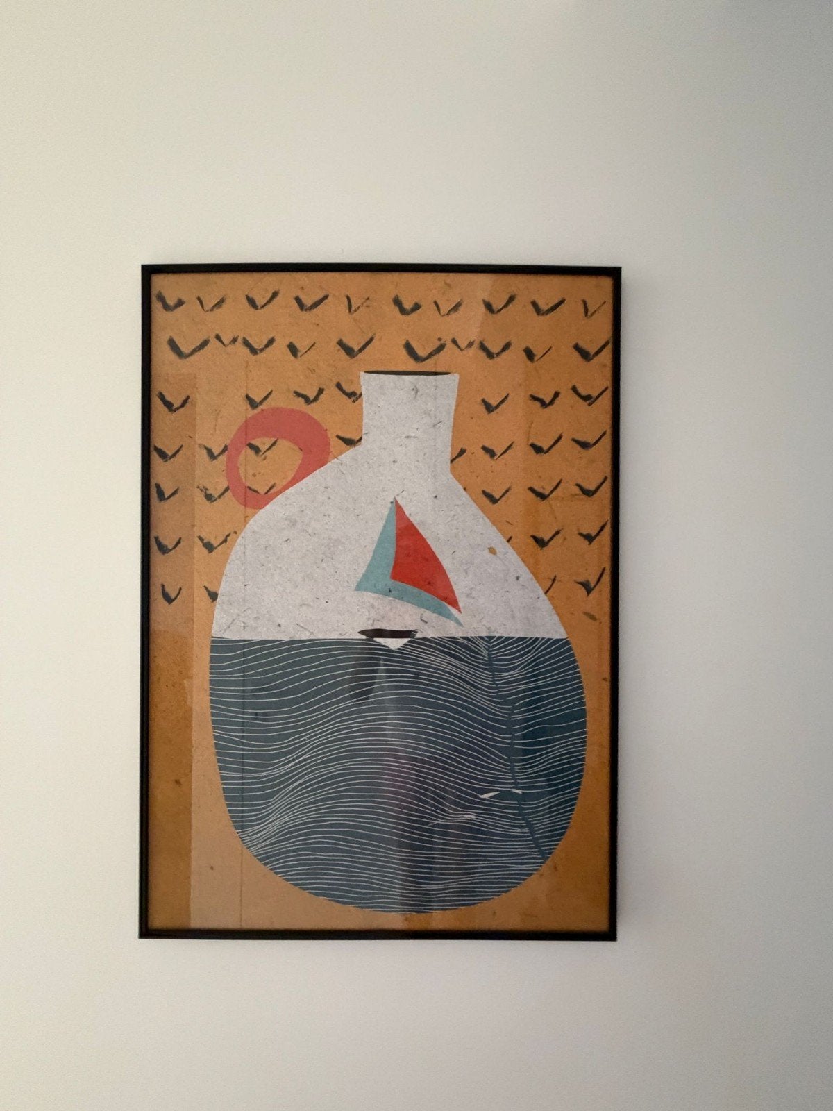 Affiche africain encadrée (cadre métallique noir), 60x90 cm, Antiquités & Art, Enlèvement