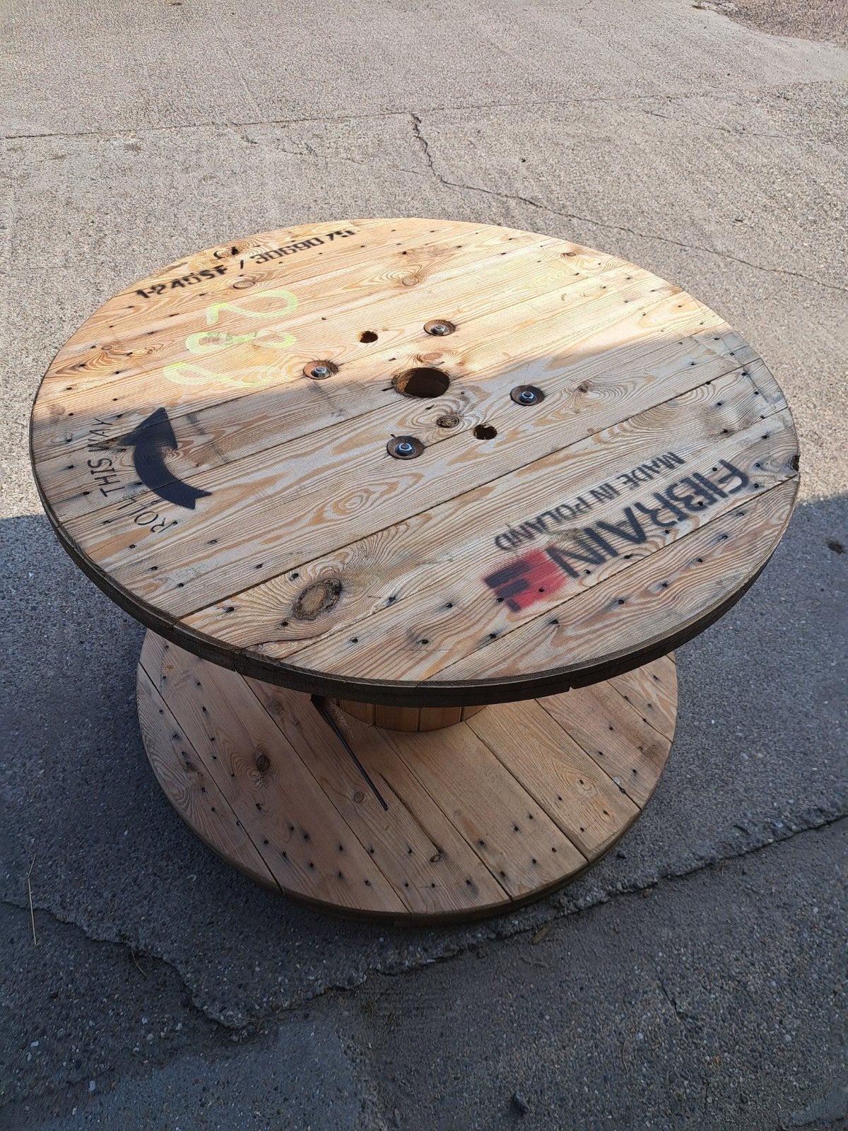 houten haspel, bobijn, Enlèvement