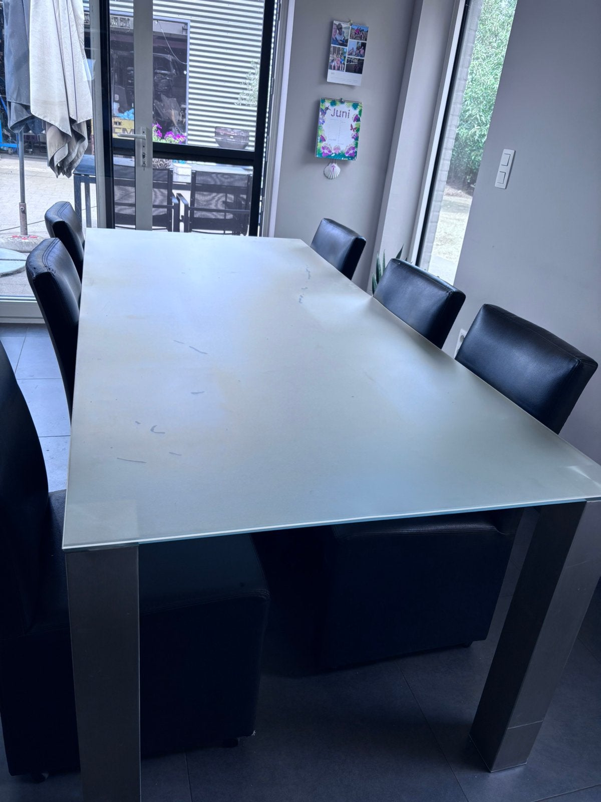 Keukentafel 220 x 100 cm, Ophalen, Gebruikt, 200 cm of meer, 50 tot 100 cm