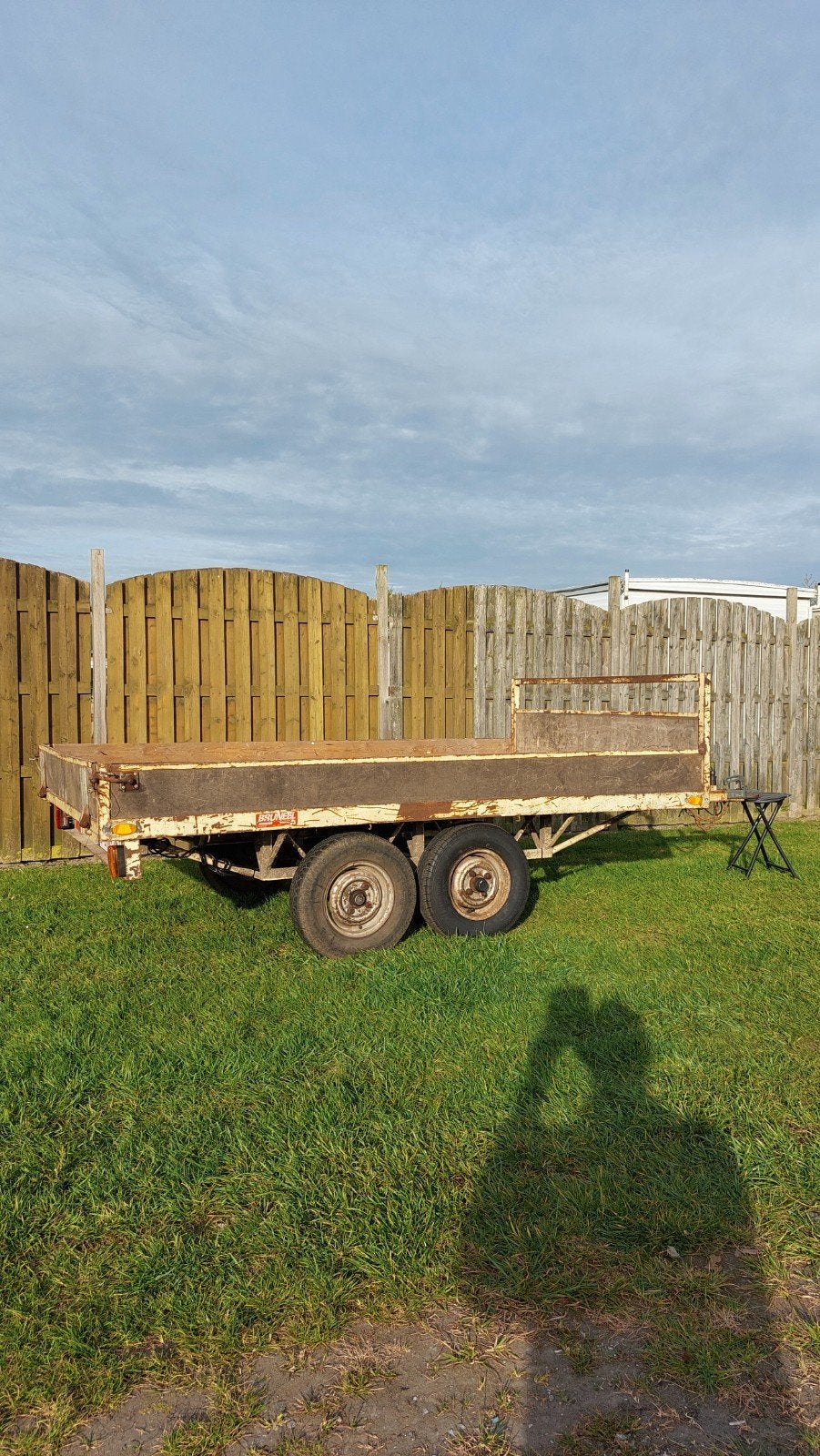 Plateau aanhangwagen., Ophalen