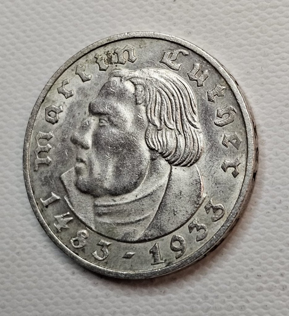 2 mark 1913 Martin Luther ZELDZAAM, Enlèvement ou Envoi, Allemagne, Monnaie en vrac, Argent