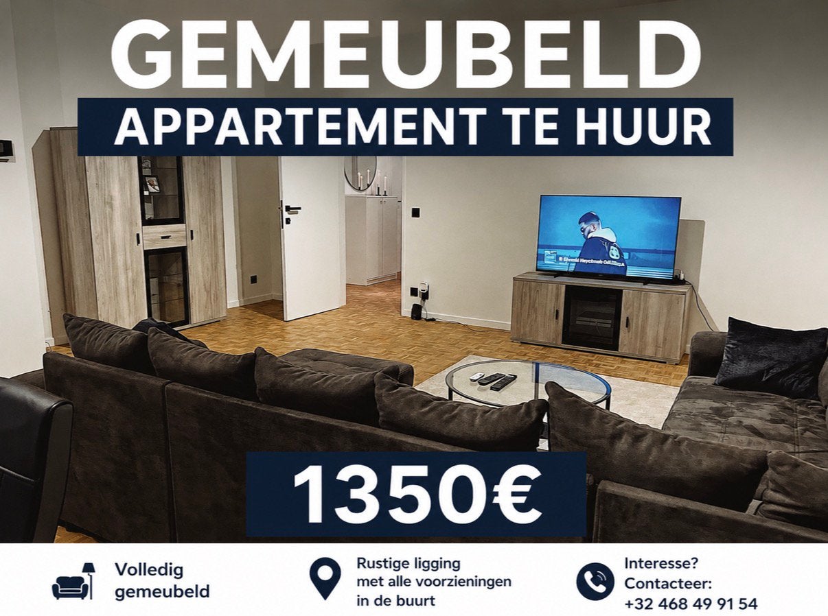 Gemeubeld instapklaar appartement te huur Wilrijk – €1.350, Immo, 50 m² of meer, Antwerpen (stad)
